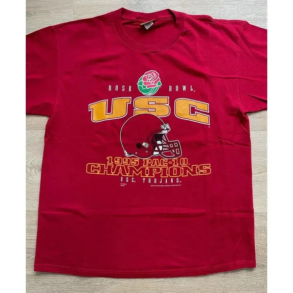 RARE Vintage 1995 USC Rose Bowl PAC-10 Champions Single Stitch Collar TShirt USA - Picture 3 of 10